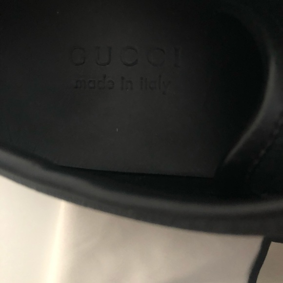 Black Gucci Low Top Sneakers - GG Fabric Lace-Up - Picture 4 of 5